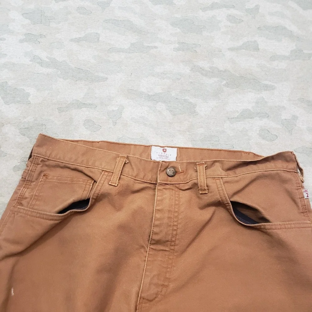 Tyndale‎ FR Pants Mens 38x32 Fire Resistant Work Wear Brown Pockets